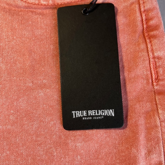 True Religion Maisie High Rise Shorts in Lobster Bisque color Size 32 NWT - Picture 6 of 10